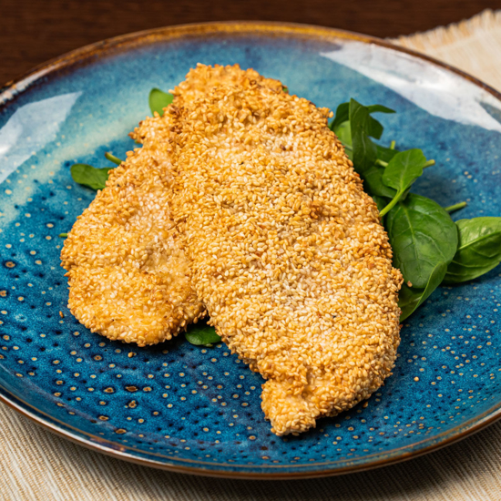 Poza cu Șnițel de pui în crustă de susan